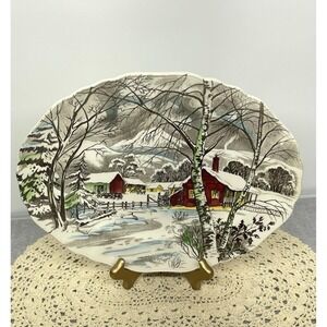 Vintage 1955 J & G Meakin Welcome Home 12" Oval Serving Platter England Retired